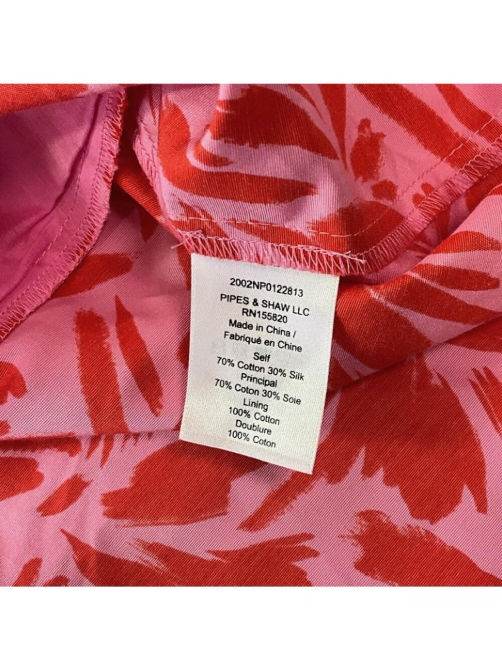 Veronica Beard Samy Shirt Dress Womens 00 Pink Abstract Belted 3/4 Sleeve Mini - Picture 12 of 13